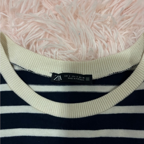 Striped navy and cream Zara knit cap sleeve tank blouse 👚 - Picture 5 of 5